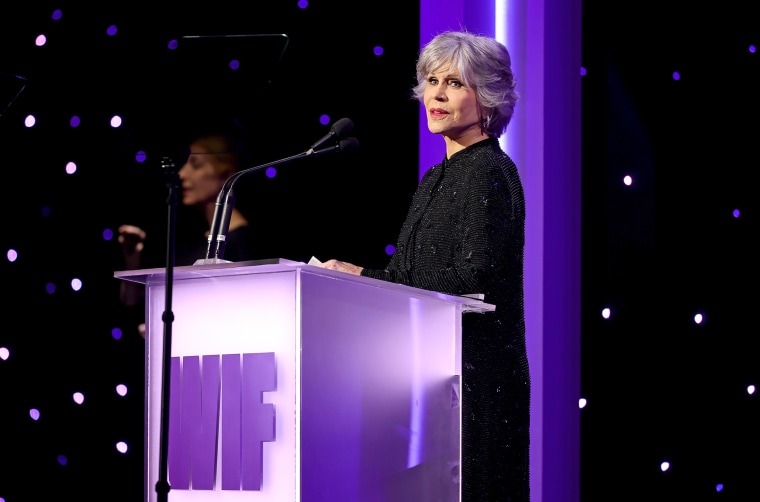 Jane Fonda speaks at the WIF Honors: Forging Forward Gala.