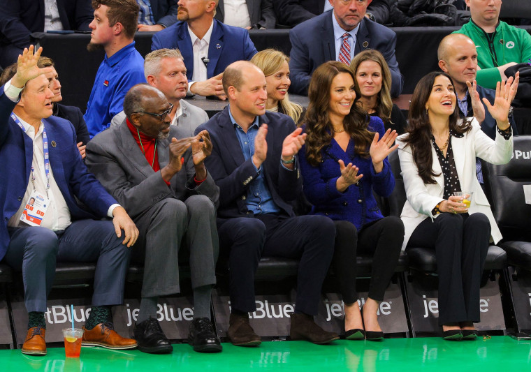 The royals were in Celtics company at the game on Nov. 30.