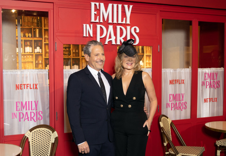 Darren Star and Kim Cattrall at the "Emily In Paris" season 3 world premiere.
