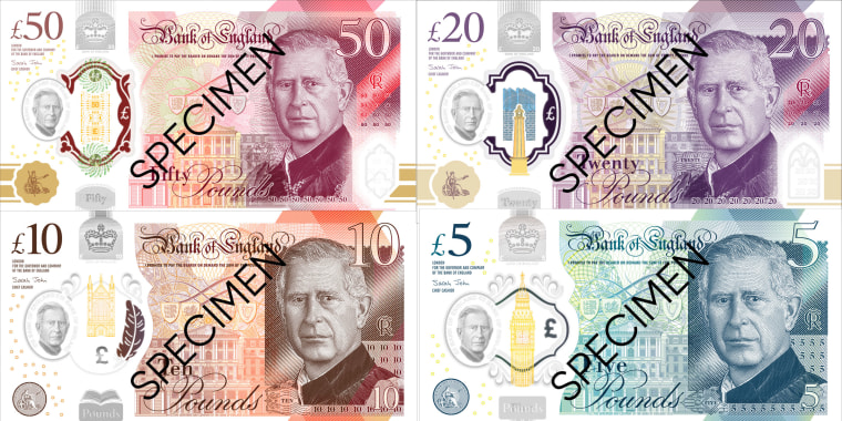 King Charles will be features on four banknotes.