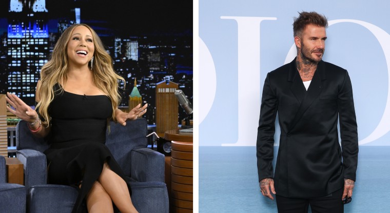 Mariah Carey y David Beckham collage