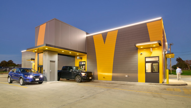 Drive through lanes at the McDonald's concept location in Fort Worth, Texas.