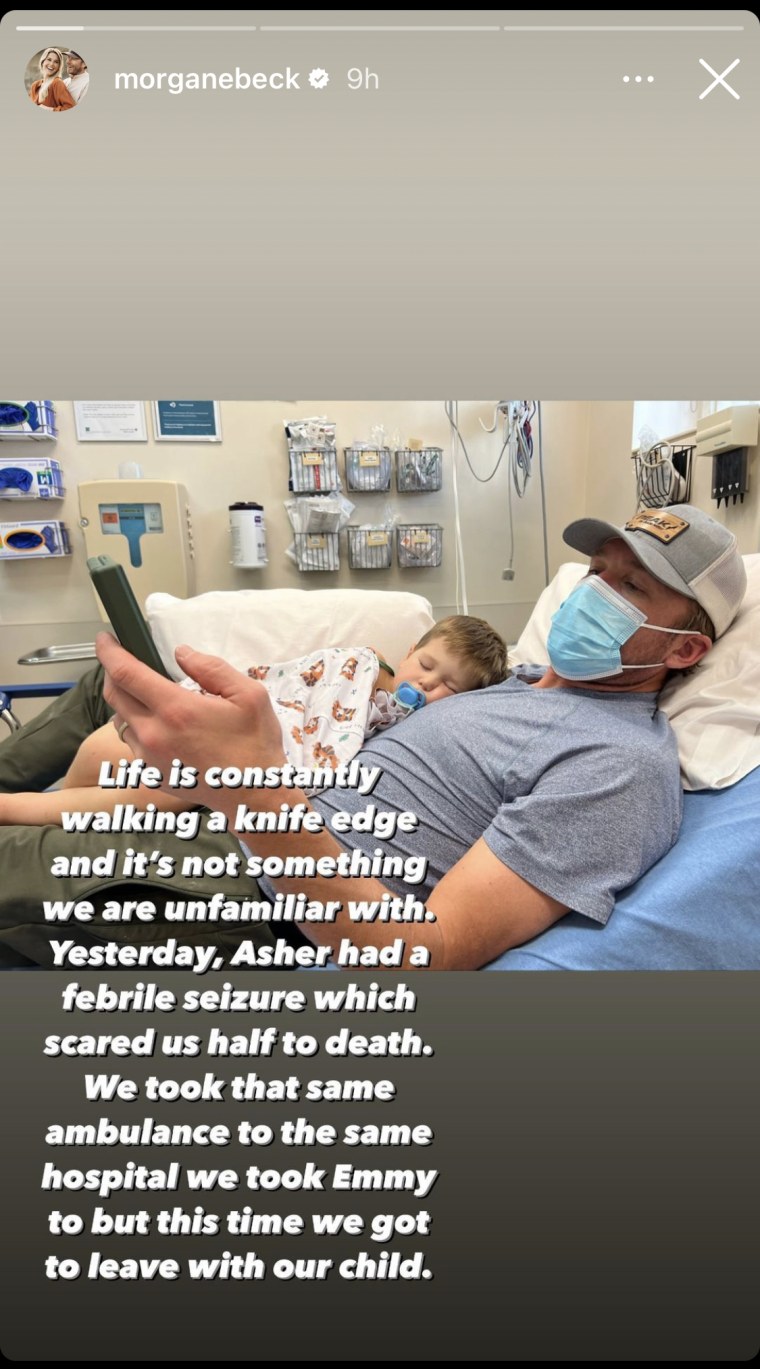 Morgan detailed her son's health scare.
