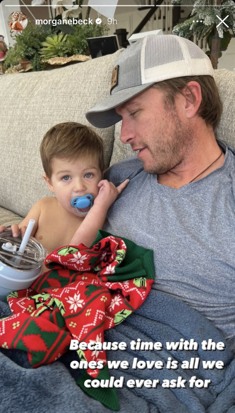 Morgan shared a sweet photo of her husband with their son.