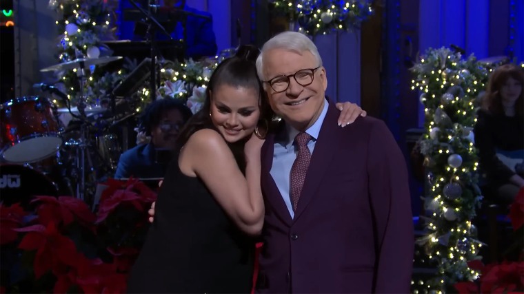 Selena Gomez and Steve Martin during the Dec. 10 episode of "Saturday Night Live."