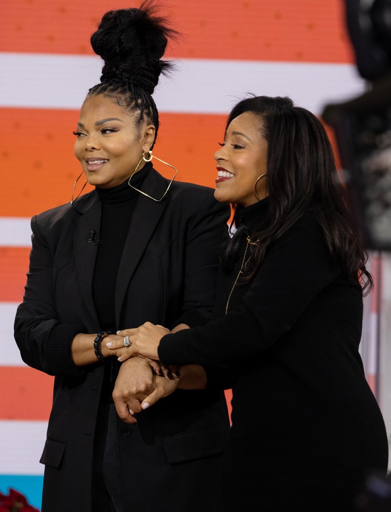 Sheinelle Jones shares a sweet moment with Janet Jackson.