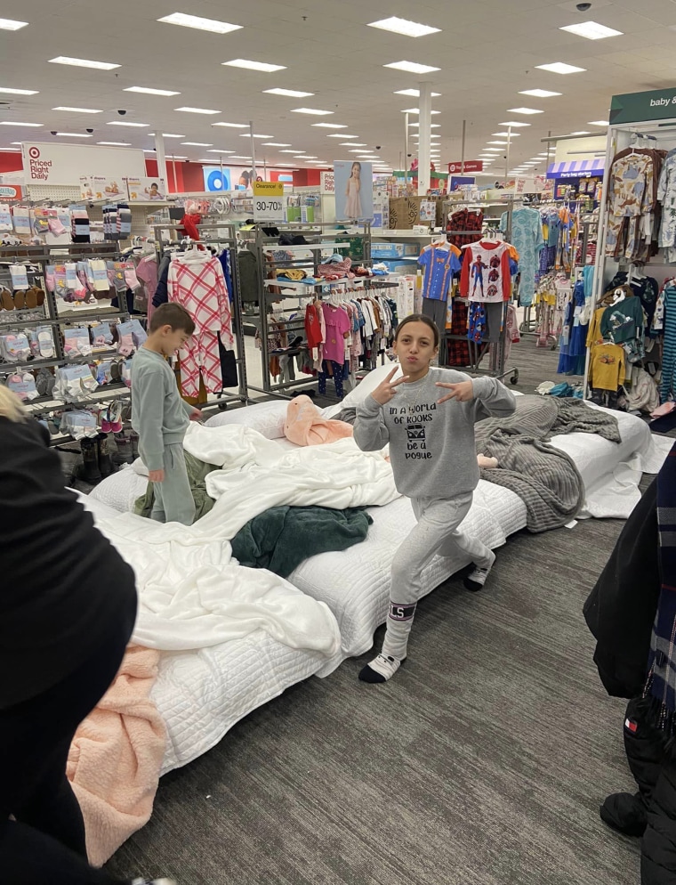 Jessica Sypniewski spent the night in Target with her boyfriend and two children along with two other family members.