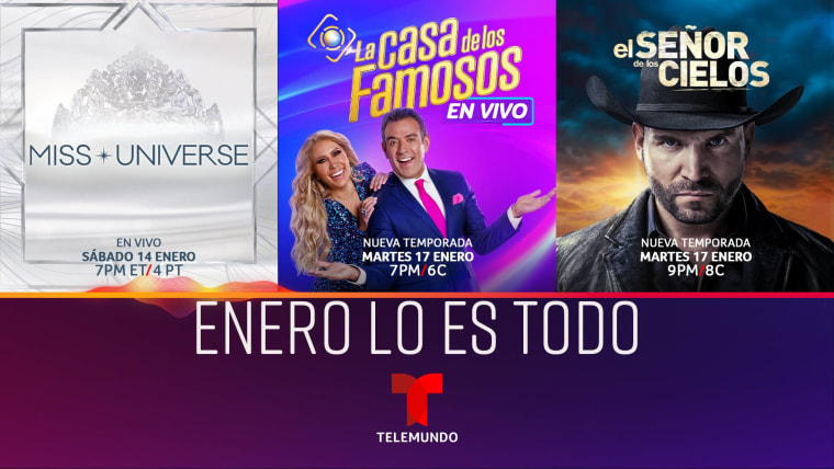 Telemundo tendrá muchos estrenos y especiales en enero: Miss Universo, 'La Casa de los Famosos' y 'El Señor de los Cielos'.