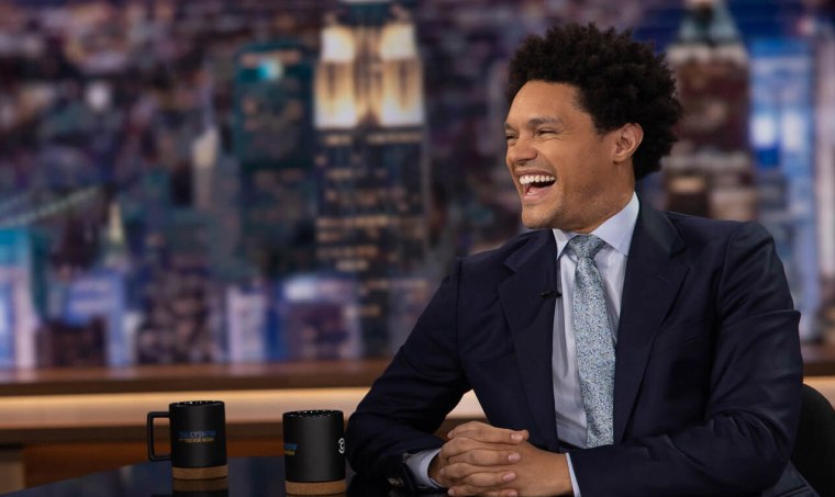 Noah in his final episode of "The Daily Show."