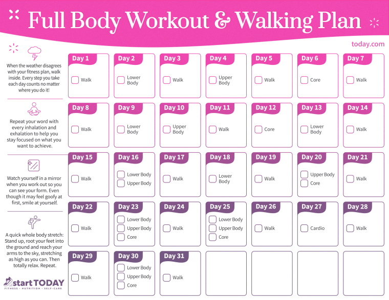 The Start TODAY January Full Body Workout and Walking Plan