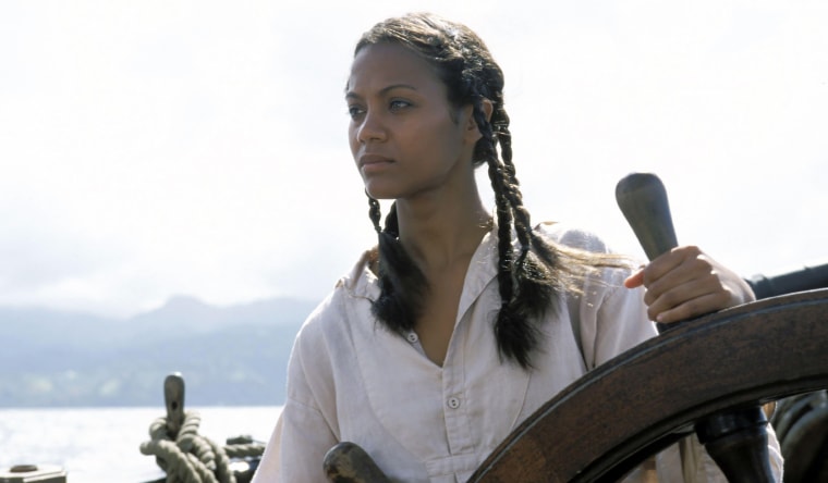 Zoe Saldaña as Anamaria in "Pirates of the Caribbean: The Curse of the Black Pearl."
