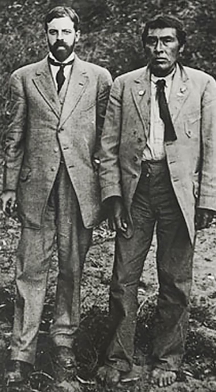 Ishi, the last known member of the Yahi tribe, with anthropologist Alfred L. Kroeber in 1911.