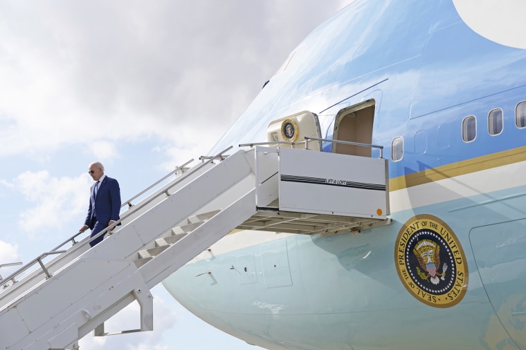 President Joe Biden steps off Air Force One