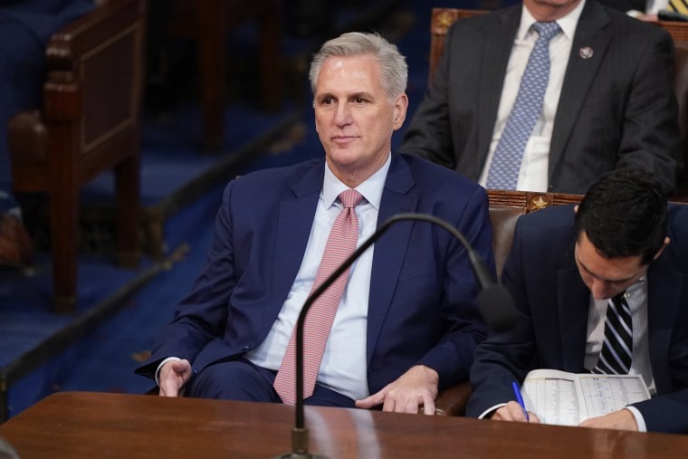 Kevin McCarthy during the opening day of the 118th Congress at the U.S. Capitol