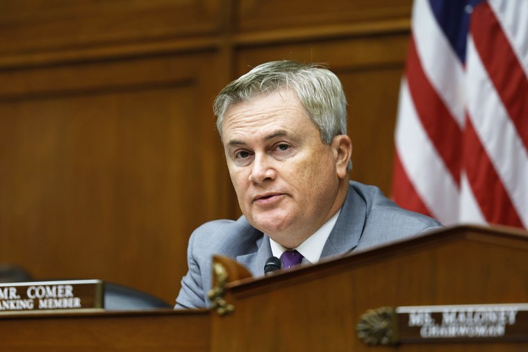 Rep. James Comer speaks during a House Oversight Committee hearing
