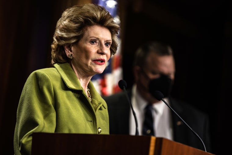 Debbie Stabenow during the Senate Democrats weekly press briefing at the U.S. Capitol