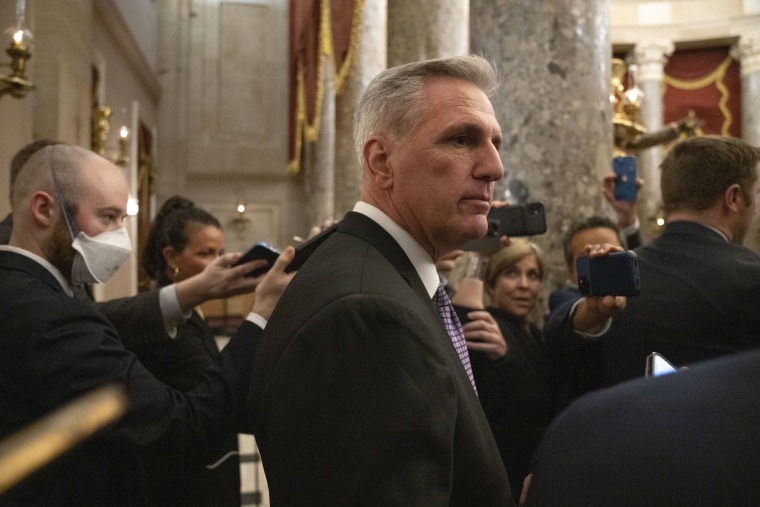 Kevin McCarthy leaves the House floor at the U.S. Capitol
