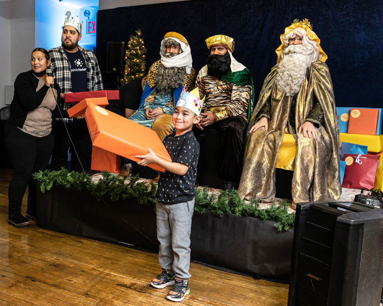 Newly arrived asylum seekers celebrated their first Three Kings Day in the United States at a dinner Thursday hosted by Hispanic Federation