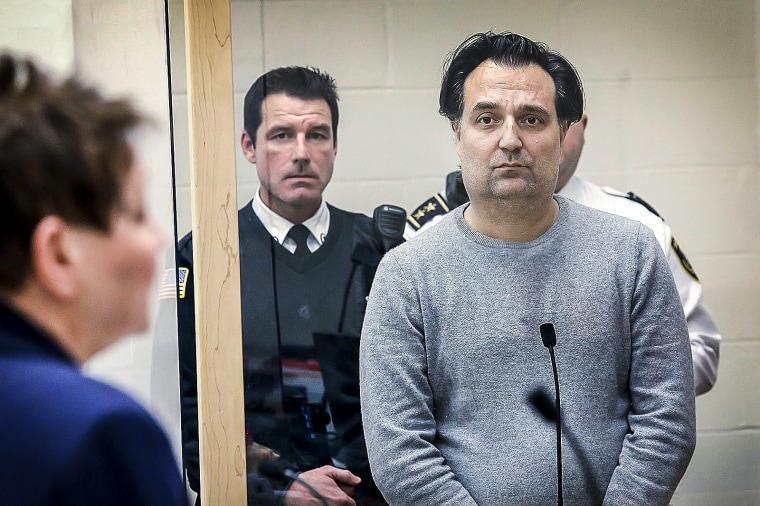 Image: Brian Walsh of Cohasset, Massachusetts, faces off against a Quincy court judge charged with obstructing an investigation into the disappearance of his wife, Ana, from their home on January 9, 2023.