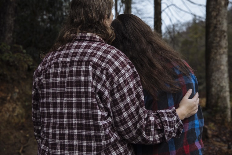 Marcella and her daughter Riley, 15, at their home in Cherokee County, N.C., on Dec. 4, 2022. Riley was sexually assaulted and later harassed by her fellow students at Andrews Middle School in Andrews, N.C.