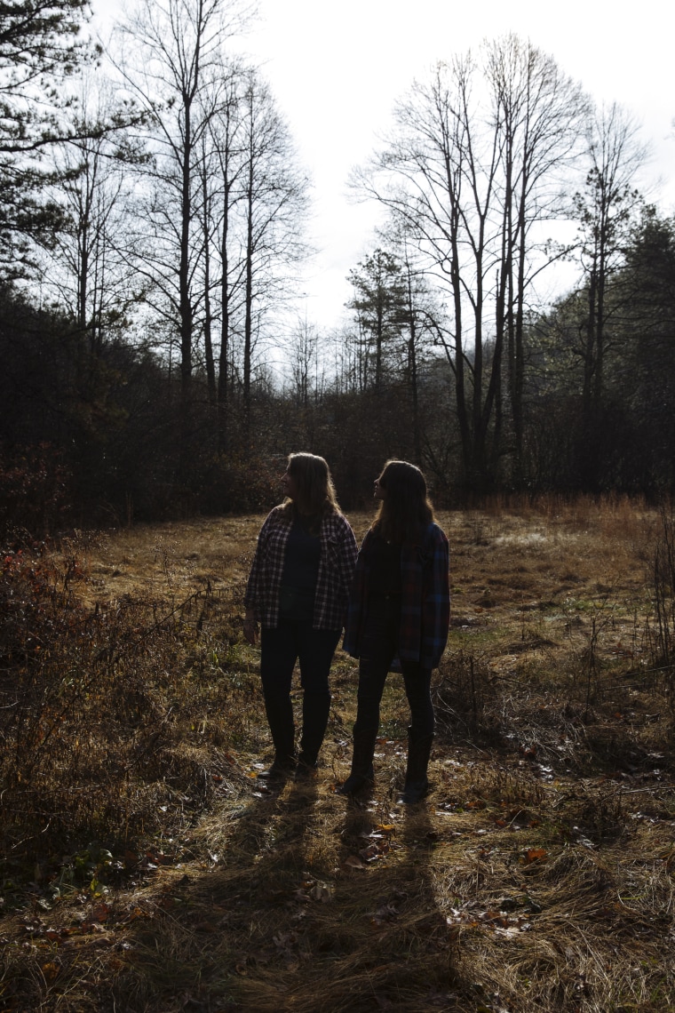 Marcella and her daughter Riley, 15, at their home in Cherokee County, N.C., on Dec. 4, 2022. Riley was sexually assaulted and later harassed by her fellow students at Andrews Middle School in Andrews, N.C.