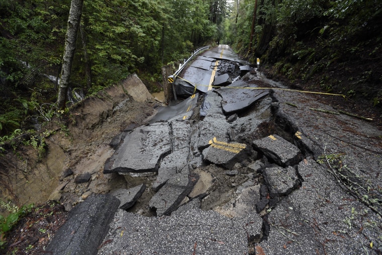 Storms hit California widely.