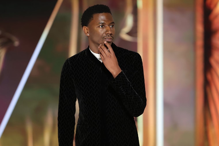 80th ANNUAL GOLDEN GLOBE AWARDS -- Pictured: Host Jerrod Carmichael at the 80th Annual Golden Globe Awards held at the Beverly Hilton Hotel on January 10, 2023 — (Photo by: Rich Polk/NBC)