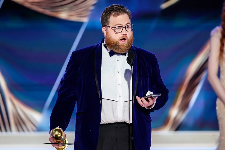 Image: Paul Walter Hauser accepts the Best Performance in a Limited or Anthology Series or Television Film award for "Black Bird" onstage during the 80th Annual Golden Globe Awards at The Beverly Hilton on Jan. 10, 2023 in Beverly Hills, Calif.