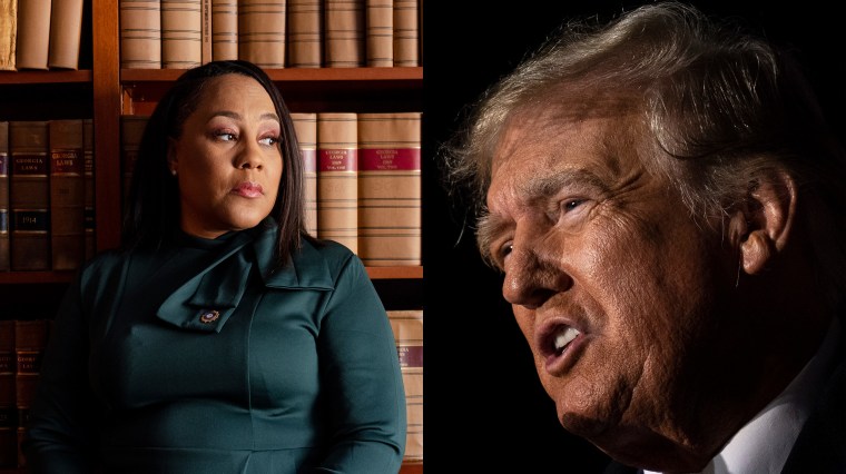Photo diptych: Fani Willis, the District Attorney of Fulton County, Georgia and Donald Trump