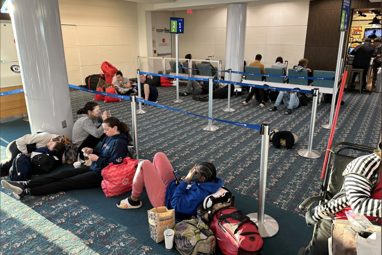 Passengers at Orlando International Airport on Wednesday morning. 