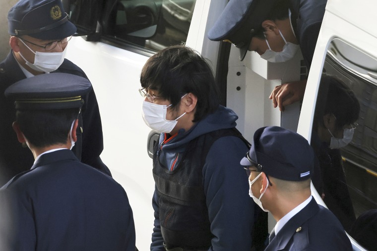 Tetsuya Yamagami, suspected of killing former Japanese Prime Minister Shinzo Abe, is transported to Nara Nishi Police Station after the period for detention for examination terminated in Nara Prefecture on Jan. 10, 2023. The 42-year-old Yamagami was arrested on the spot after shooting a handmade gun at Abe in the city of Nara on July 8 and was sent to public prosecutors on a murder charge later in the day.