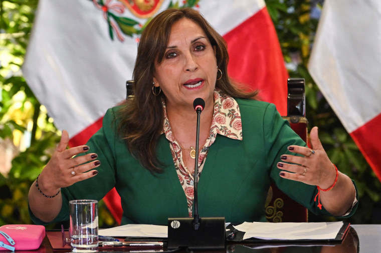 Peru's President Dina Boluarte speaks in Lima on Jan. 5, 2023.