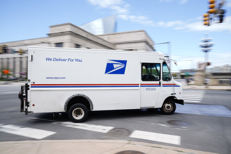 A United States Postal Service truck in Philadelphia.