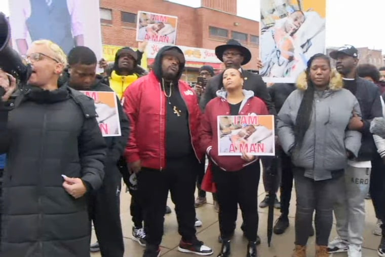 Relatives of Tyre Nichols at a news conference in Memphis, Tenn., on Monday.