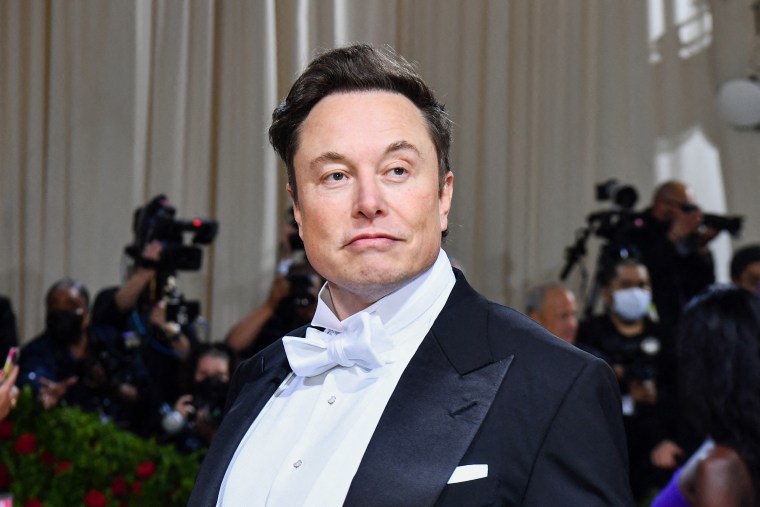 Elon Musk arrives at the Met Gala on May 2, 2022, in New York.