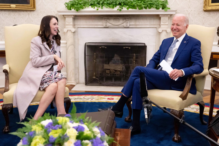 Jacinda Ardern meeting with President Biden at the White House on May 31, 2022.