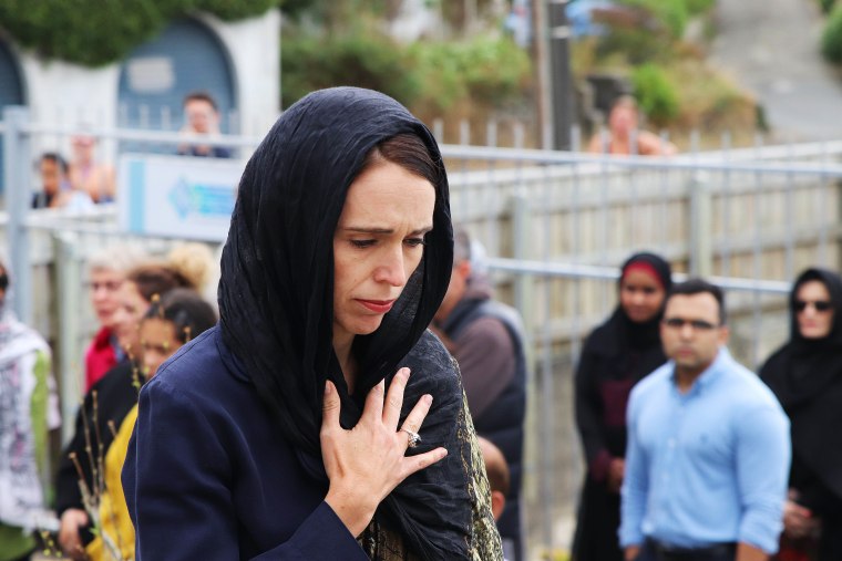 Jacinda Ardern at Kilbirnie Mosque in Wellington New Zealand following Christchurch Terror Attack