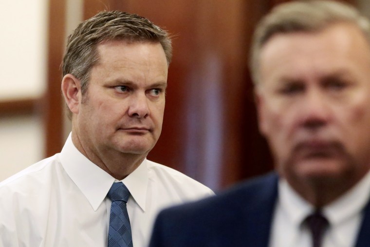 Chad Daybell enters the courtroom during his preliminary hearing in St. Anthony, Idaho, on Aug. 3, 2020.