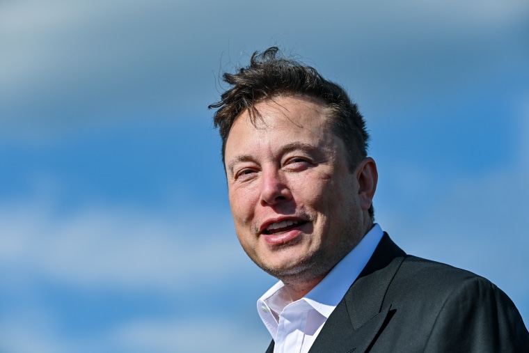 Elon Musk at the construction site of the Tesla Gigafactory in Grünheide near Berlin, Germany, on Sept. 3, 2020.
