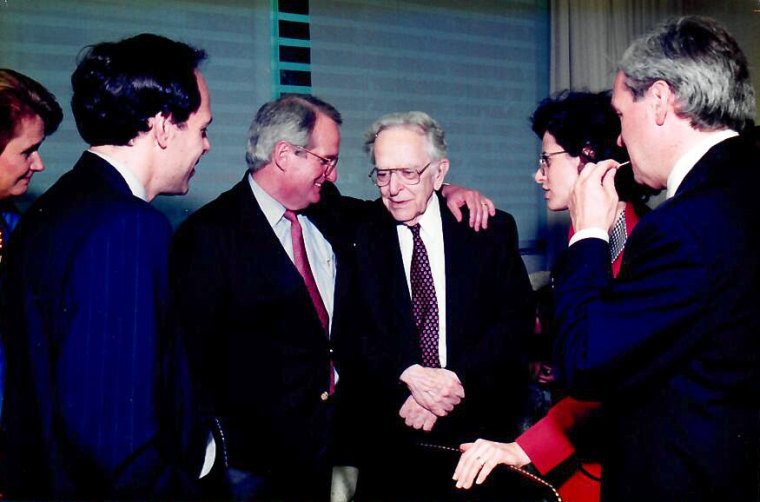 Jim Ziglar, center left, clerked for Justice Harry Blackmun, center right, in 1972-1973, the session in which Blackmun wrote the landmark majority decision for Roe v. Wade.