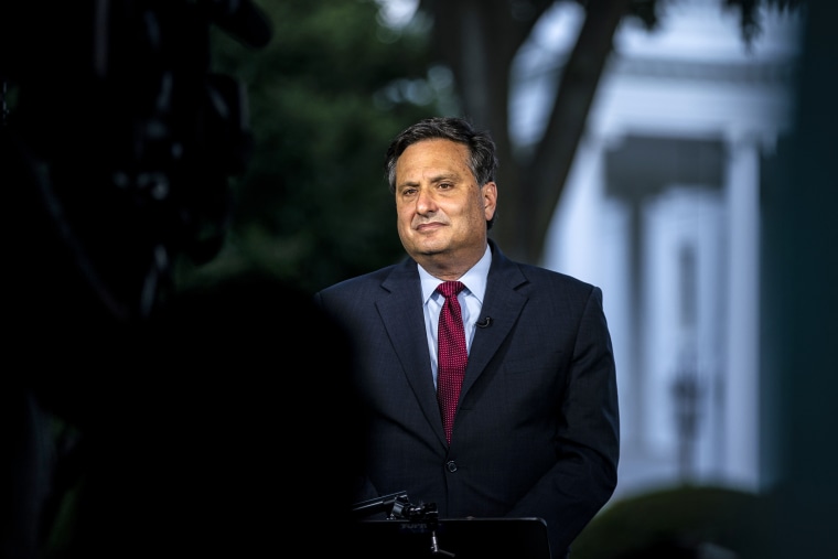 Ron Klain, White House chief of staff, during a television interview on the North Lawn of the White House on Aug. 8, 2022.