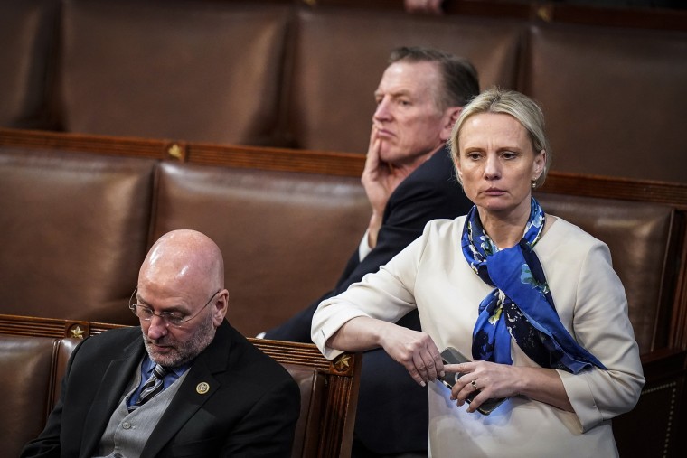 Image: Rep. Victoria Spartz, R-Ind., listens during the ninth round of votes in the House chamber to elect a speaker and convene the 118th Congress on Jan. 5, 2023.
