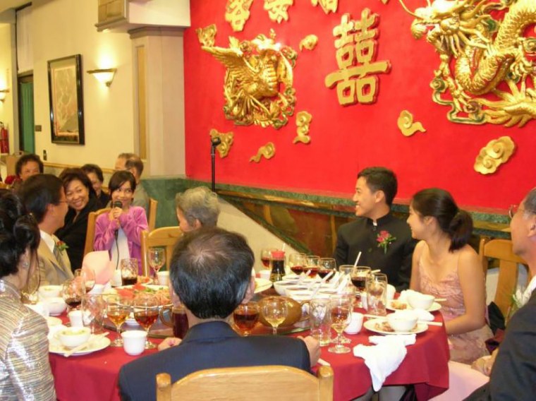 Raymond ‌‌Cheung and his family at his 2005 wedding reception in Monterey Park.