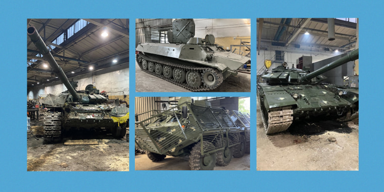 As Ukraine waited on its Western partners to decide what equipment to provide, civilian mechanics at a warehouse that is now near the Ukrainian front lines have learned how to repair captured T-72 tanks and dozens of other military vehicles.