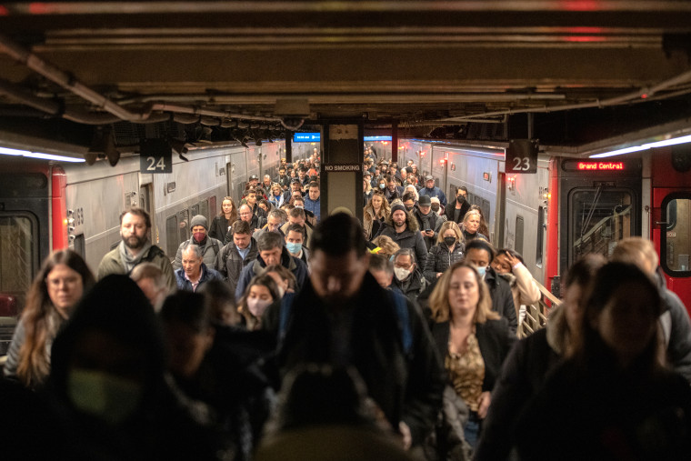 Commuters at Grand Central Terminal in New York, on Jan. 25, 2023. 