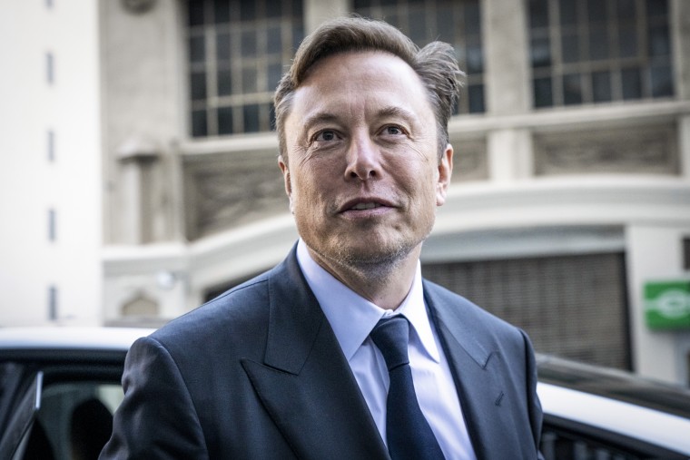 Elon Musk departs court in San Francisco on Jan. 24, 2023.