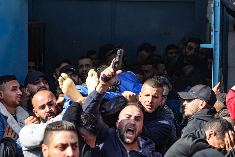 An Israeli raid on Jenin refugee camp today killed 9 Palestinians including an elderly woman, Palestinian officials said, also accusing the army of using tear gas inside a hospital.Israel's army declined to comment when asked by AFP about the health minister's tear gas allegation. 