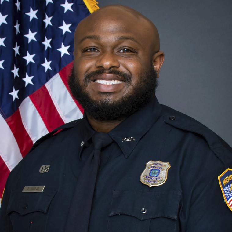 This image provided by the Memphis Police Department shows officer Desmond Mills, Jr. Memphis is city on edge ahead of the possible release of video footage of a Black man’s violent arrest that has led to three separate law enforcement investigations and the firings of five police officers after he died in a hospital. Relatives of Tyre Nichols are scheduled to meet with city officials Monday, Jan. 23, 2023 to view video footage of his Jan. 7 arrest.