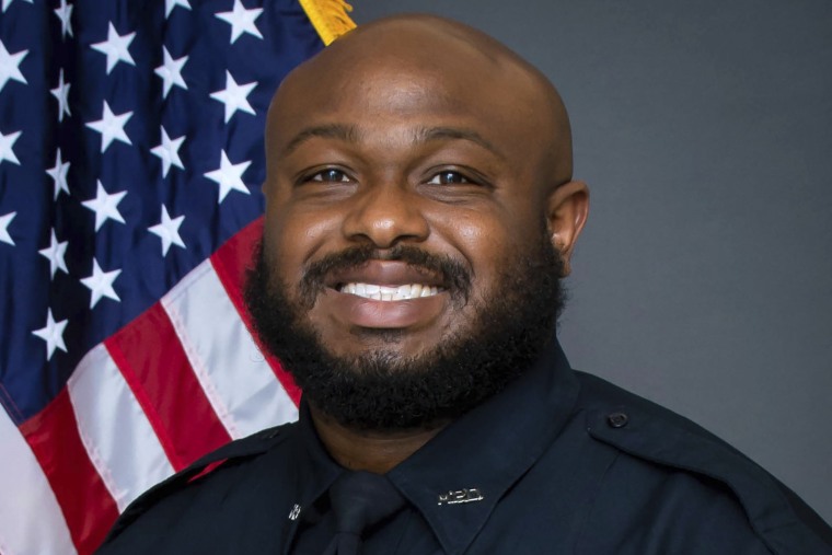 This image provided by the Memphis Police Department shows officer Desmond Mills, Jr. Memphis is city on edge ahead of the possible release of video footage of a Black man’s violent arrest that has led to three separate law enforcement investigations and the firings of five police officers after he died in a hospital. Relatives of Tyre Nichols are scheduled to meet with city officials Monday, Jan. 23, 2023 to view video footage of his Jan. 7 arrest.