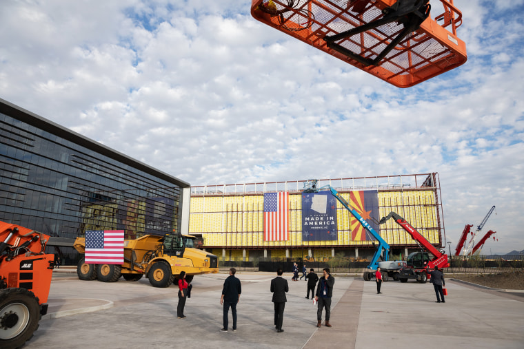 The Taiwan Semiconductor Manufacturing Co. facility under construction in Phoenix on December 6, 2022. 